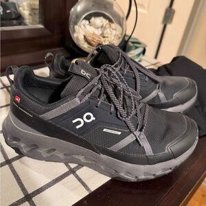 On Running Men's Black and Gray Waterproof Cloudmonster Sneakers